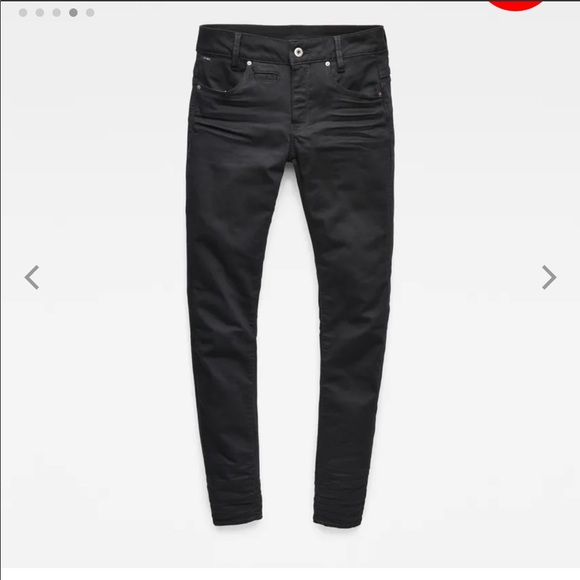 G-Star Raw D-STAQ Black Mid Rise Skinny Jeans NEw W24 L30 - Picture 4 of 14